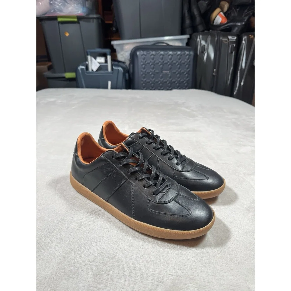 Beckett Simonon Morgen Classic Leather German Army GAT Trainer Black Gum 9.5